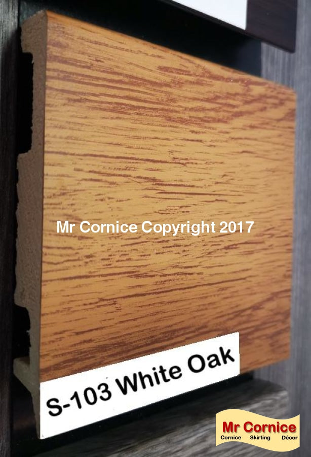 Mr Cornice S-103 Bullnose Polymer Skirting White Oak Skirting (3016)