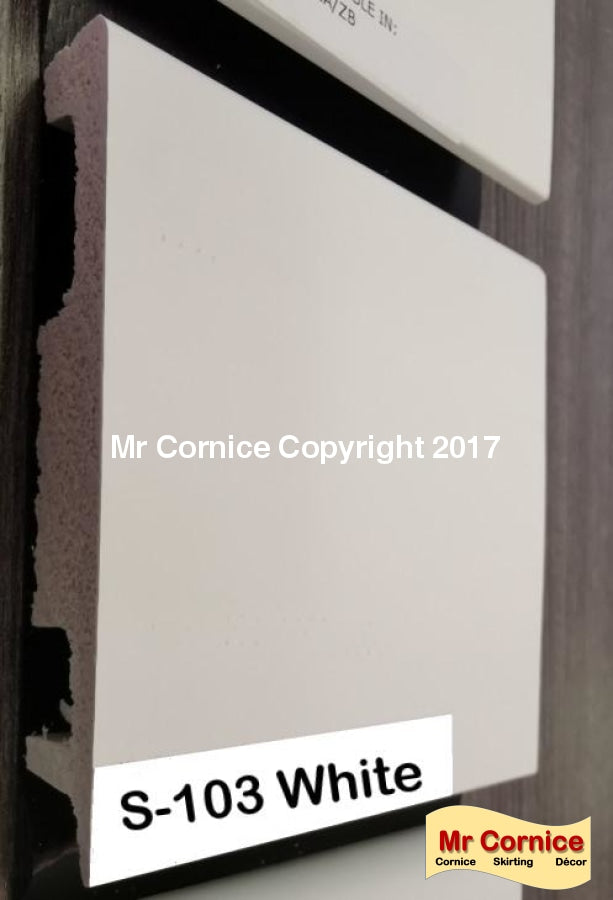 Mr Cornice S-103 Bullnose Polymer Skirting White (3016W)